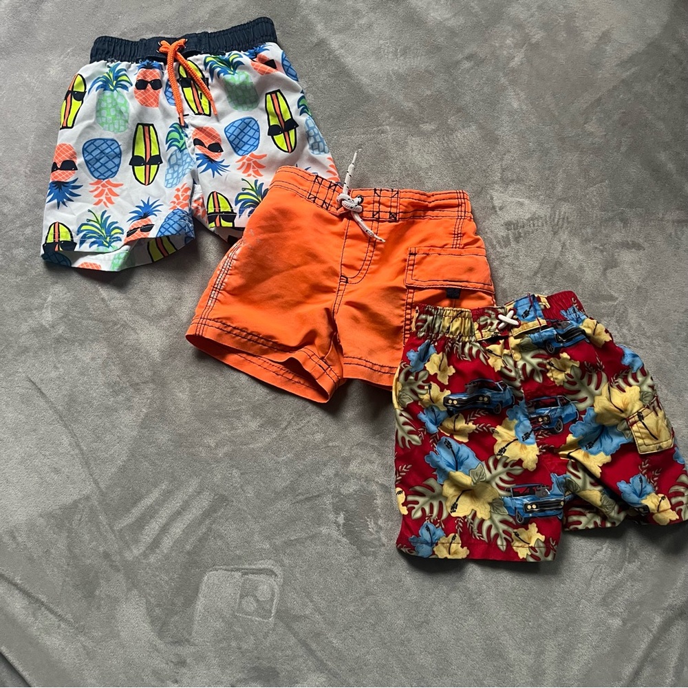 3 set of toddler boys Swim Shorts Vibrant Quick-Dry Style